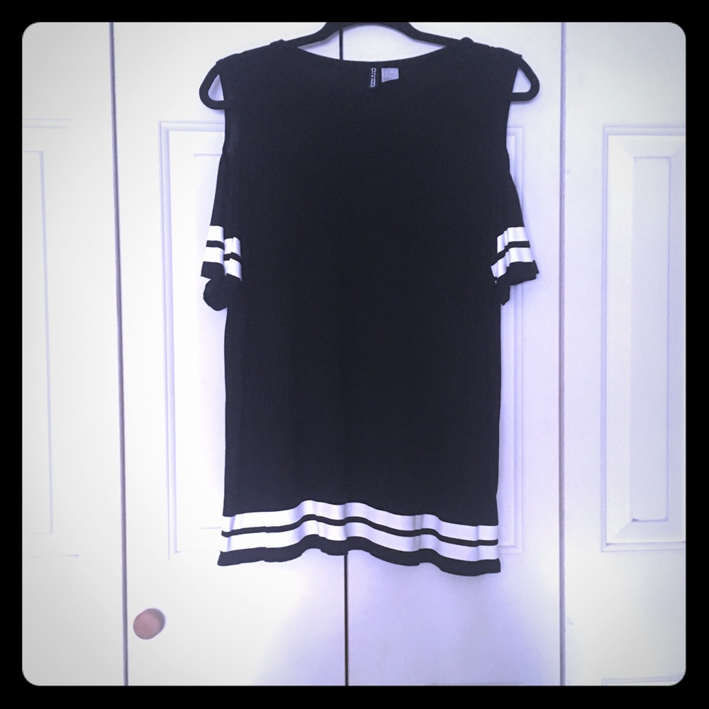 Black open shoulder top